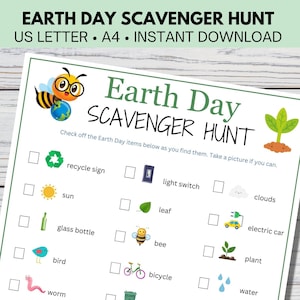 Earth Day Scavenger Hunt Earth Day Printable Activities Environmental