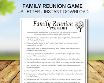 Family Reunion Game, Pass The Gift Game, Left Right Game, Printable Group Icebreaker Game For Kids And Adults To Play, Pass The Parcel