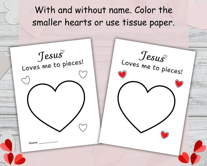 Christian Valentine's Day Craft Jesus Loves Me to Pieces, Printable ...