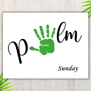 Palm Sunday Handprint Craft, Holy Week Activity, Christian Handprint Art, Easter Story Craft, Lent Activity, Printable Easter Activity Kids
