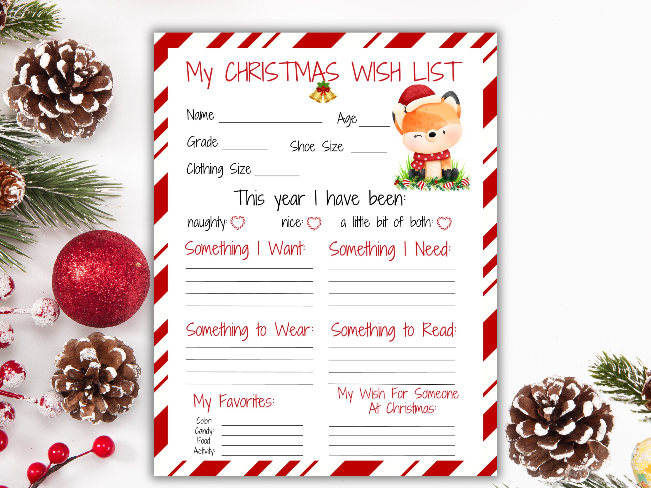 Christmas Wish List Printable Letter to Santa Printable Holiday Wish List Christmas Activity My Wish List Kids Wish Holiday Wishlist Etsy