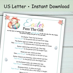 Easter Game, Pass The Gift Game, Easter Party Games, Printable Easter Activities, Pass The Parcel, Easter Group Game, Easter Family Games image 4