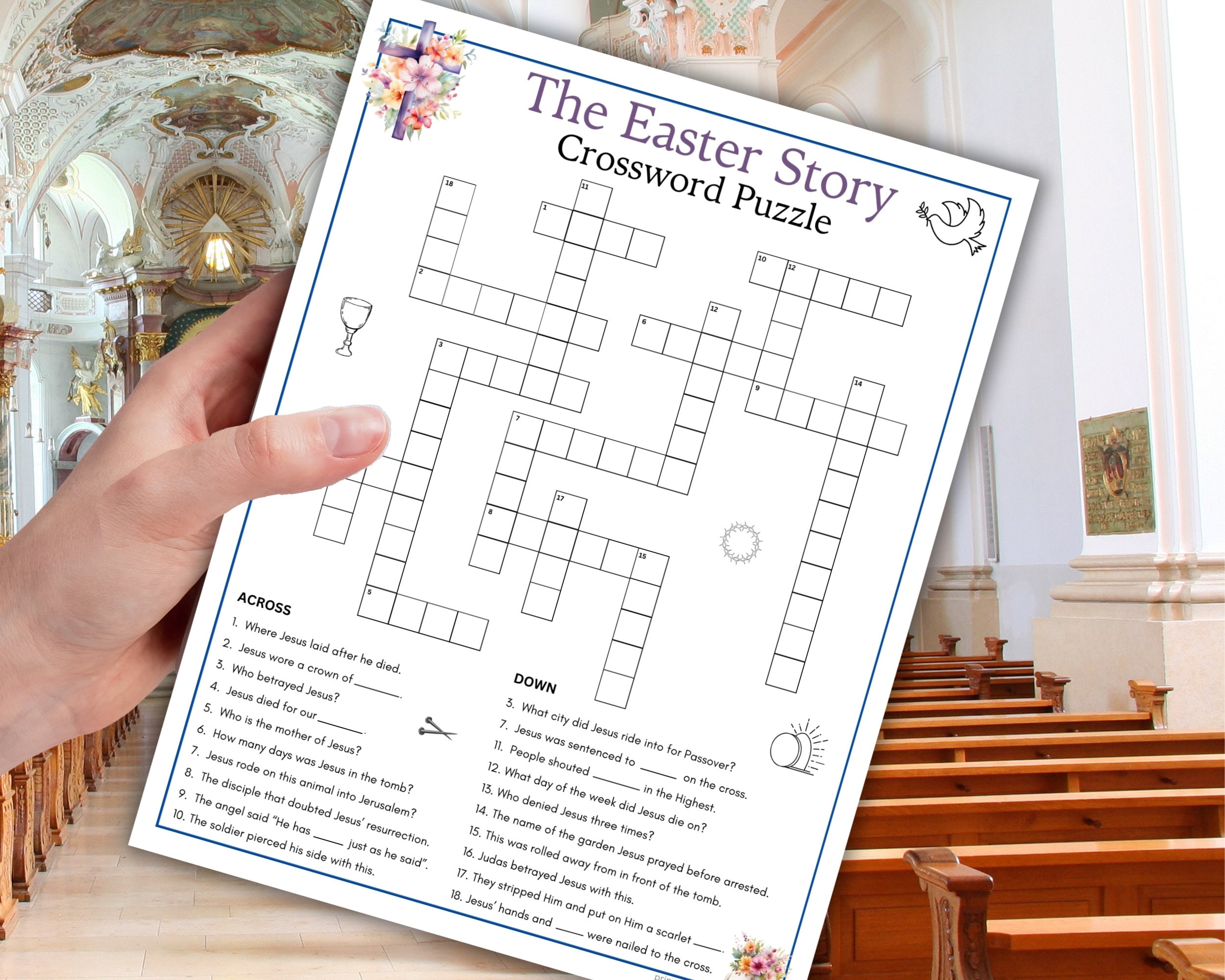 Christian Easter Crossword Puzzle Easter Games Printable Holy Week