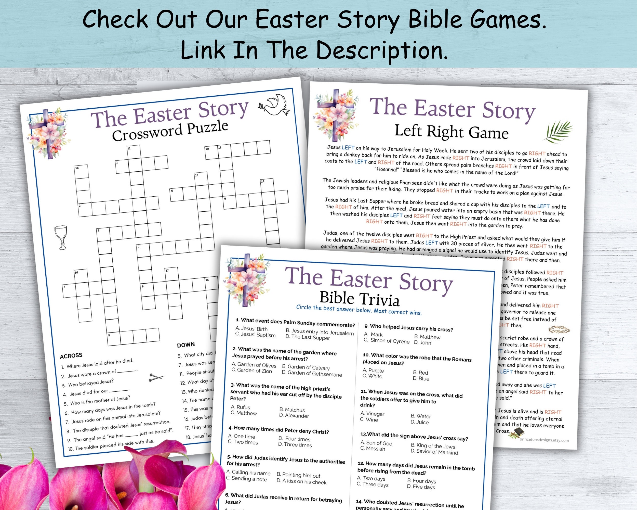 Christian Easter Crossword Puzzle Easter Games Printable Holy Week