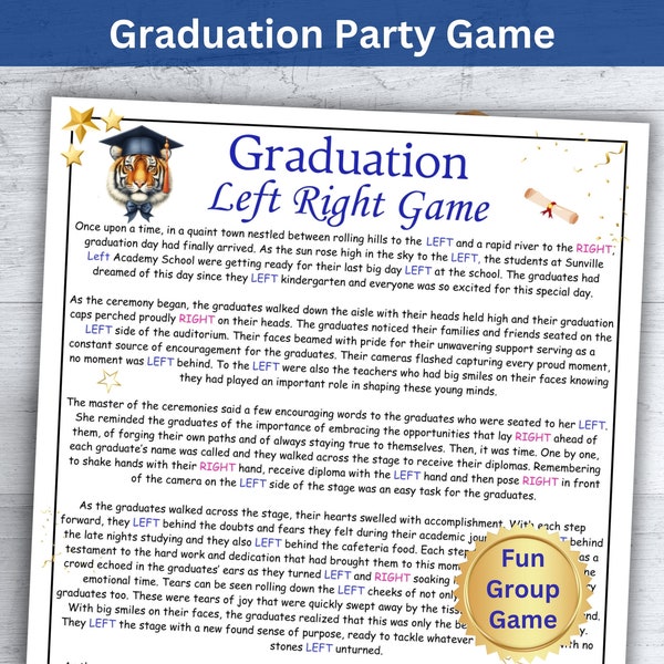 Graduation Game, Left Right Game, Graduation Party Ideas, Class Of 2024, Pass The Gift, Fun Grad Night Party Games, College Graduation Games