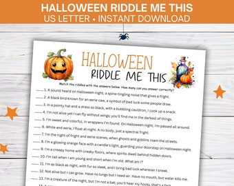 Zagadka na Halloween, Gra Wiedzy o Halloween, Zagadki na Halloween, Gry na imprezę Halloween do druku, Zabawna aktywność na Halloween dla dzieci i dorosłych