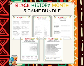 Black History Month Games Bundle, Black History Trivia, Black History Month Activities, African American Party Games, Black Culture Game MLK