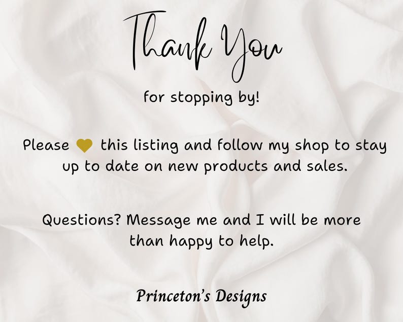 May include: Thank You for stopping by! Please ❤️ this listing and follow my shop to stay up to date on new products and sales. Questions? Message me and I will be more than happy to help. Princeton's Designs