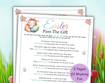 Easter Game, Pass The Gift Game, Easter Party Games, Printable Easter Activities, Pass The Parcel, Easter Group Game, Easter Family Games