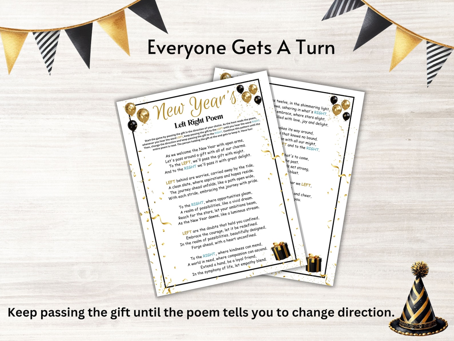 New Year Left Right Game, New Years Eve Party Games, New Year Game ...