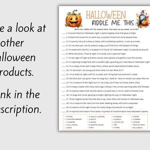 Halloween Candy Match Game, Halloween Trivia, Halloween Party Games Printable, Halloween Game For Kids Teens Adult, Halloween Quiz Classroom image 9