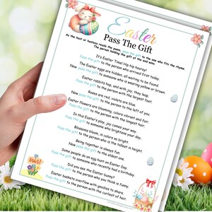 Easter Game, Pass The Gift Game, Easter Party Games, Printable Easter Activities, Pass The Parcel, Easter Group Game, Easter Family Games image 8