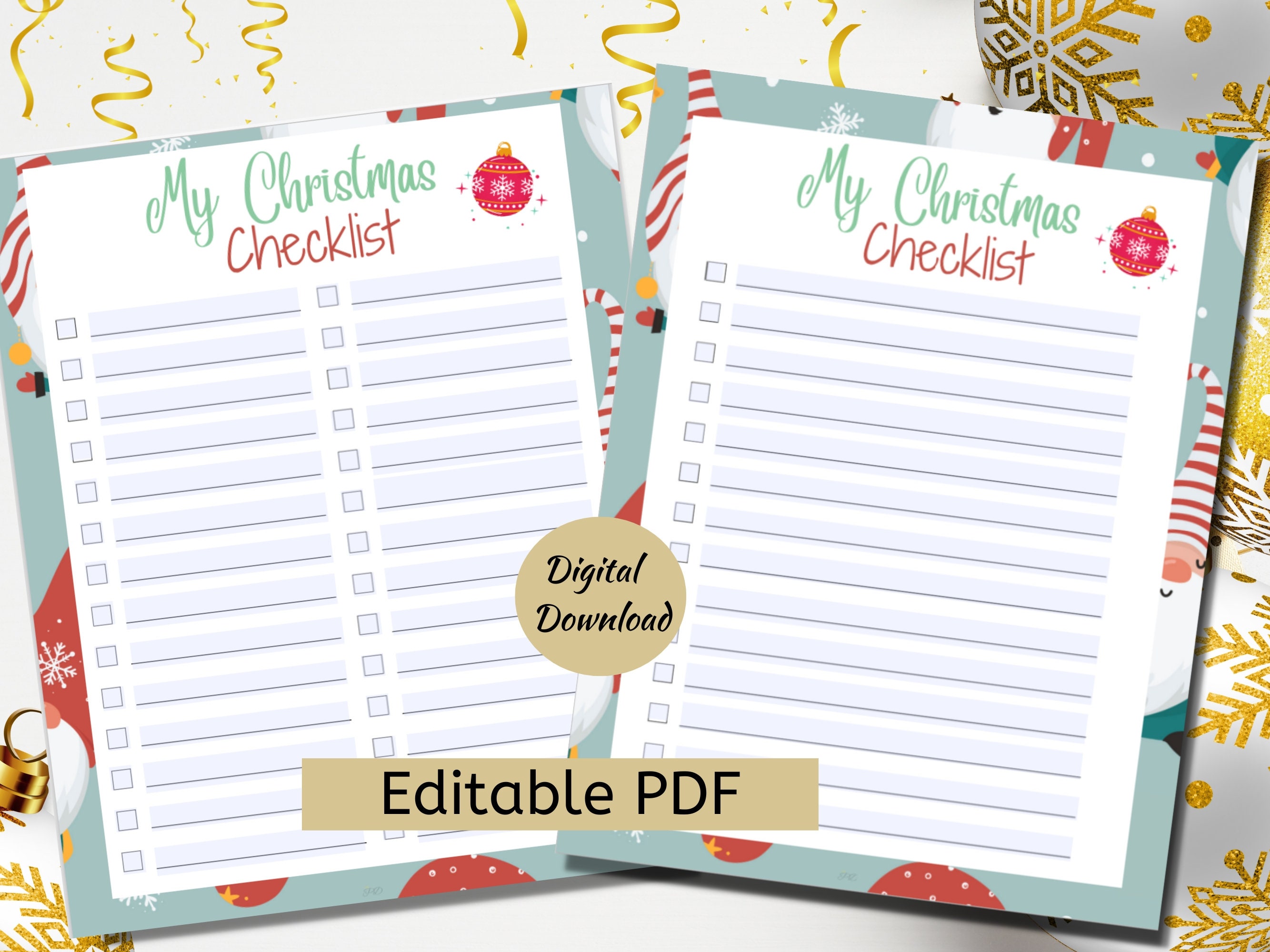 Christmas to Do List Printable Christmas Checklist To-do List Template ...