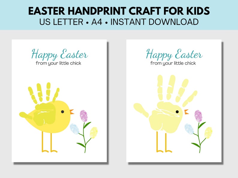 Easter Handprint Craft for Kida, Baby Chick Easter Craft, Easter