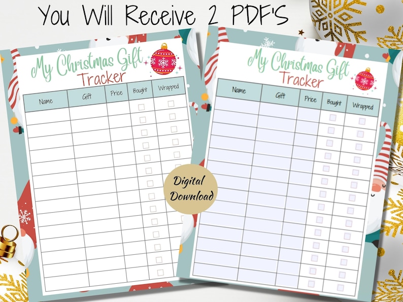 Christmas Gift Tracker Printable Christmas Gift List Printable Holiday