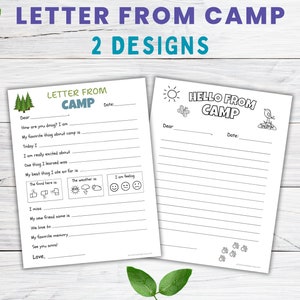 Carta del campamento, plantilla de carta de campamento de verano, imprimible para acampar, papelería de campamento de verano, complete el espacio en blanco de la actividad de fin de escuela para niños