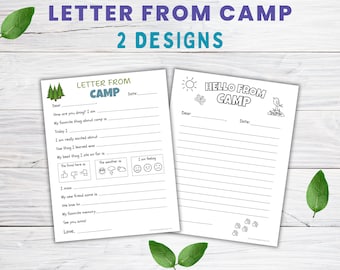 Letter From Camp, Summer Camp Letter Template, Camping Printable, Summer Camp Stationary, Fill In The Blank End Of School Activity For Kids