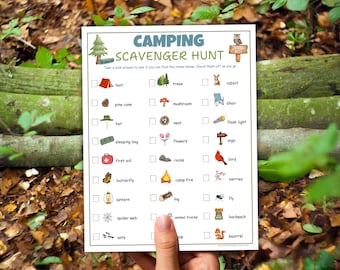 Camping chasse au trésor, Chasse au trésor en plein air, Chasse au trésor dans la nature, Jeux de camping d'été à imprimer Enfants ados, Camping familial amusant