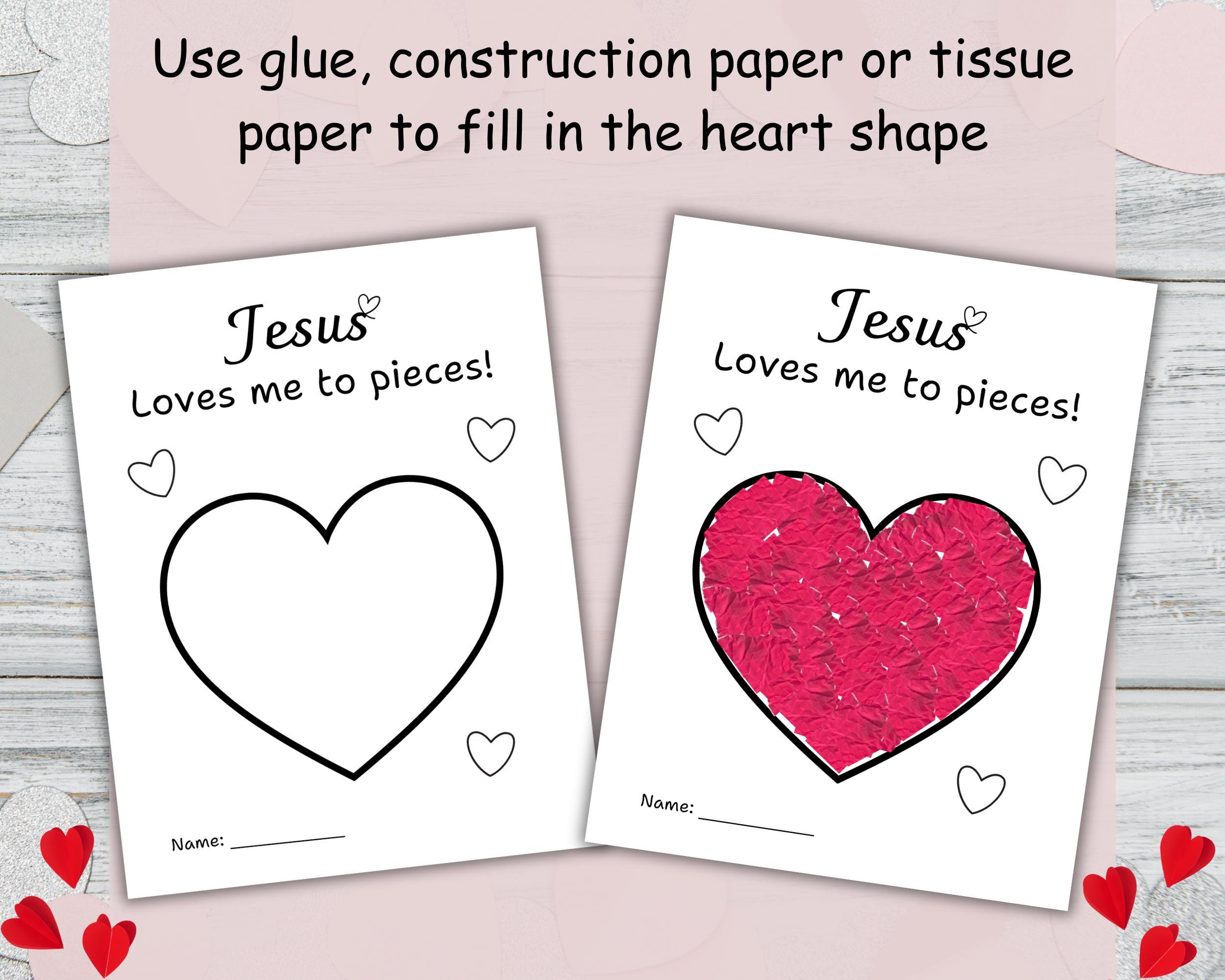 Christian Valentine's Day Craft Jesus Loves Me to Pieces, Printable ...