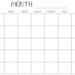 Blank Calendar Page, Monthly Blank Calendar, Printable Blank Monthly ...