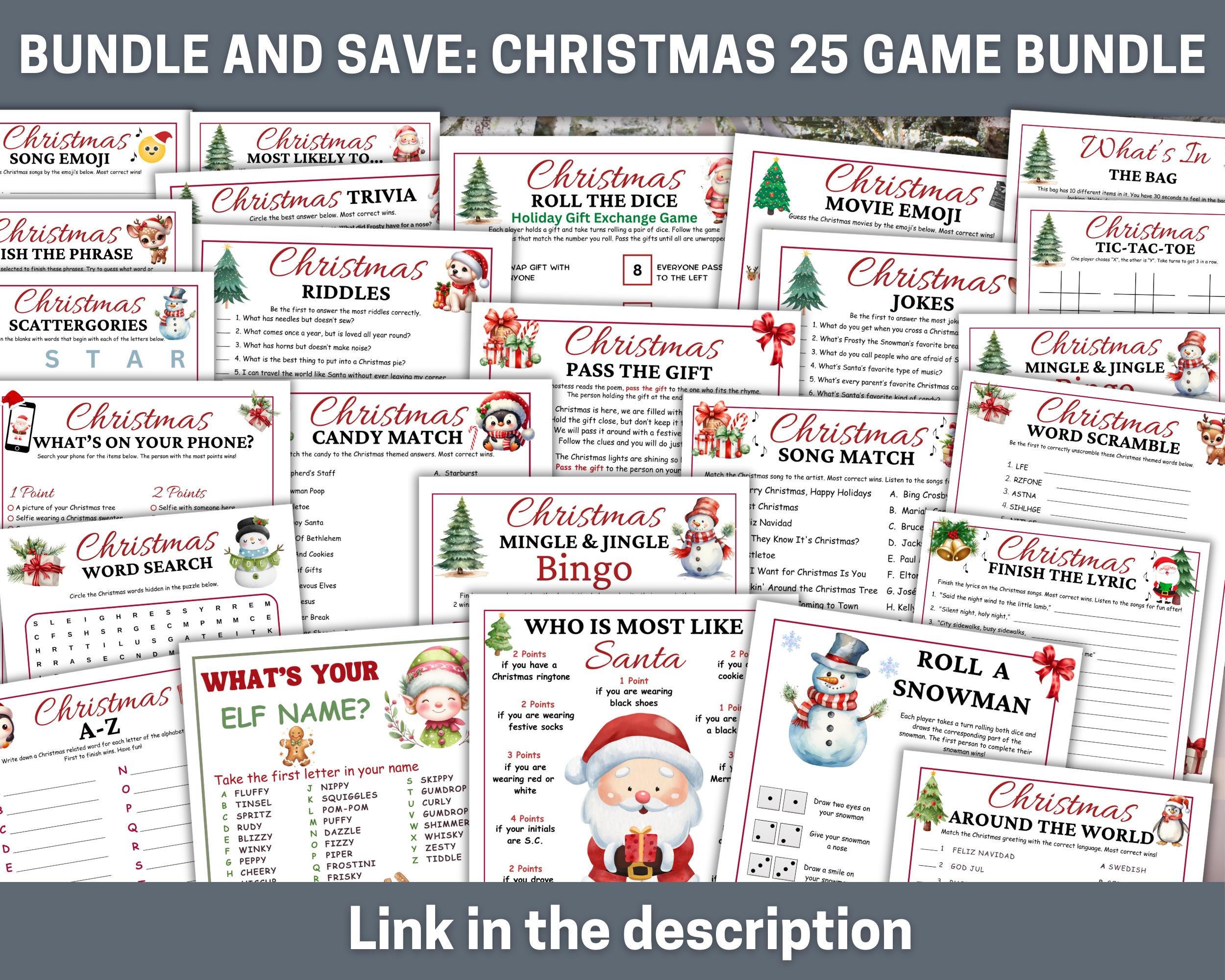 Christmas Trivia Game, Printable Christmas Party Games, Holiday Office ...