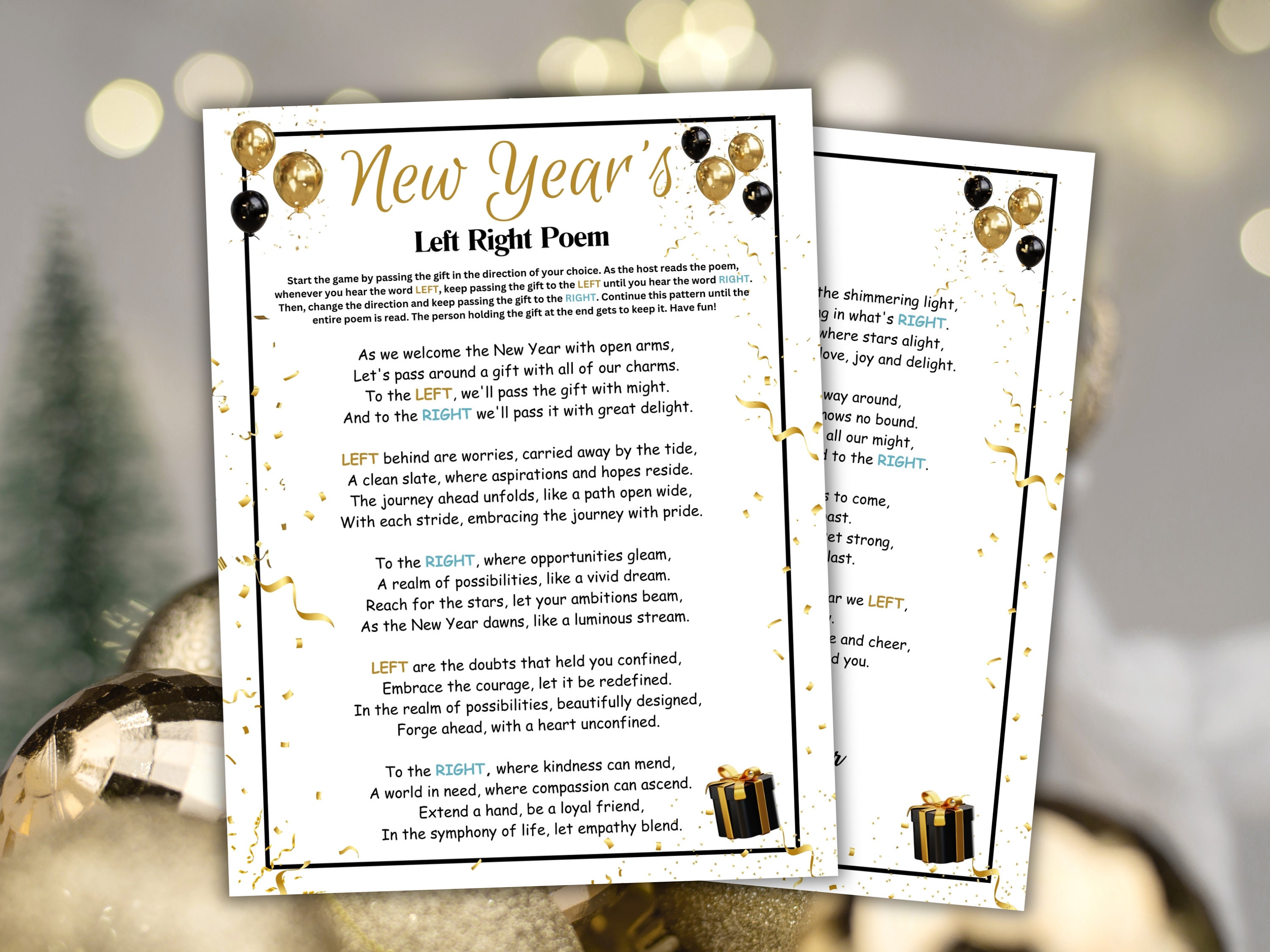 New Year Left Right Game, New Years Eve Party Games, New Year Game ...