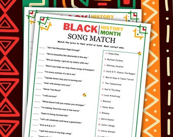 Black History Month Music Trivia Game, Black History Trivia, Black Culture Game, African American Black Music Icebreaker Activity Kids Adult