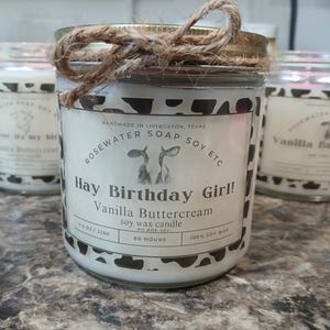 Cow print gift 100% natural soy wax candles, cow candle, cow lover gift, large candle, 80 hour burn time candles, birthday candle gift zdjęcie 13