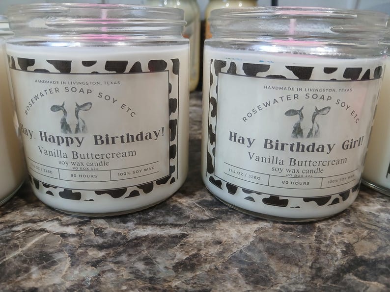 Cow print gift 100% natural soy wax candles, cow candle, cow lover gift, large candle, 80 hour burn time candles, birthday candle gift zdjęcie 12