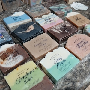 4 bars of assorted handmade artisan soap
