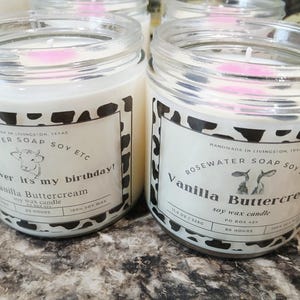 Cow print gift 100% natural soy wax candles, cow candle, cow lover gift, large candle, 80 hour burn time candles, birthday candle gift zdjęcie 11