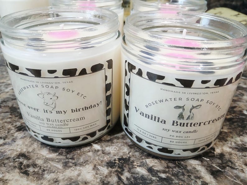 Cow print gift 100% natural soy wax candles, cow candle, cow lover gift, large candle, 80 hour burn time candles, birthday candle gift zdjęcie 11