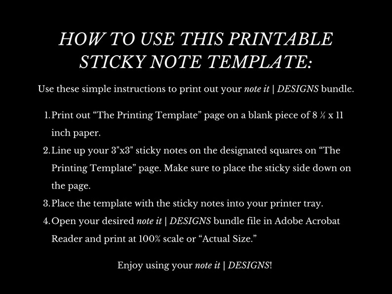 Sticky Note Business Examples Business Sticky Note Bundle | Printable Sticky Note Minimalist ...