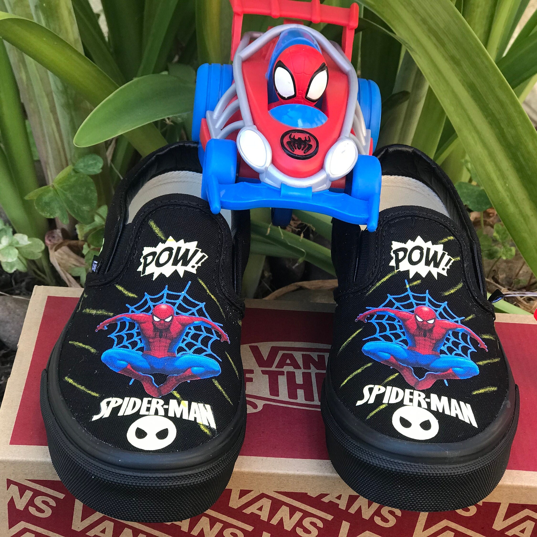 Spiderman Vans - Etsy