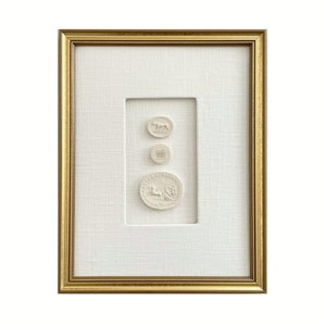 Intaglios No. 3 Ivory - European Intaglios - Linen Shadowbox Framed Art