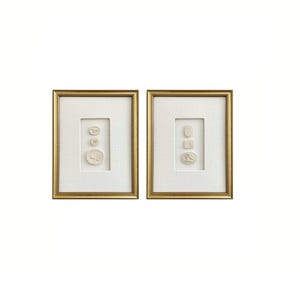 Intaglios 2er Set - Europäische Intaglios - Leinen Shadowbox gerahmte Kunst