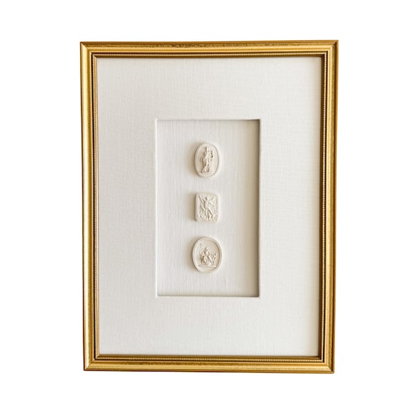 Intaglios No. 6 - European Intaglios - Belgian Linen Shadowbox Framed Art