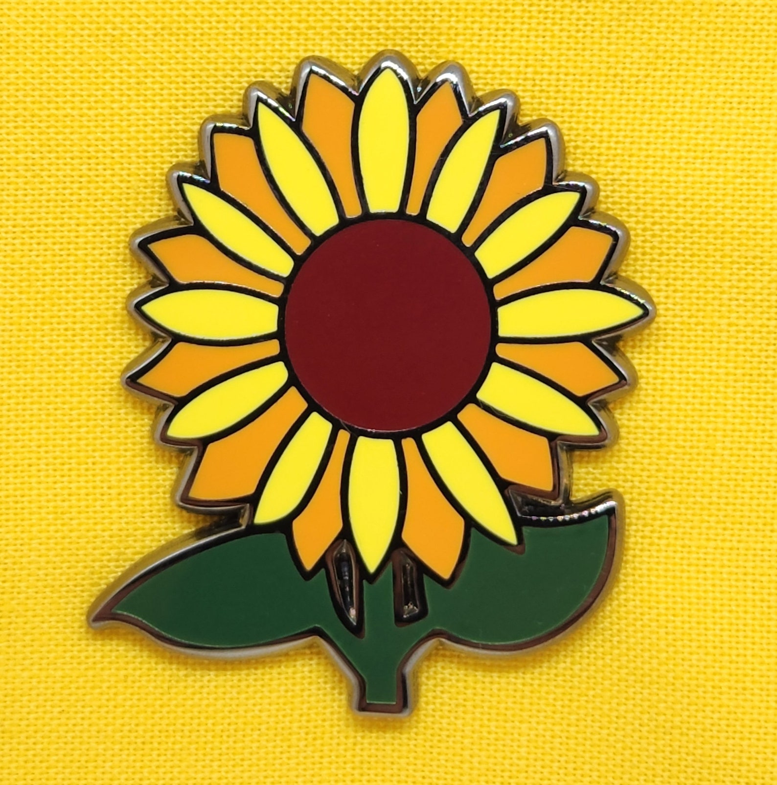Sunflower Enamel Pin Etsy