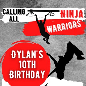 PRINTABLE Ninja Warrior Party Invitations - Etsy