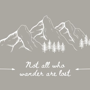 PRINTABLE Not All Who Wander Are Lost Gray - Etsy