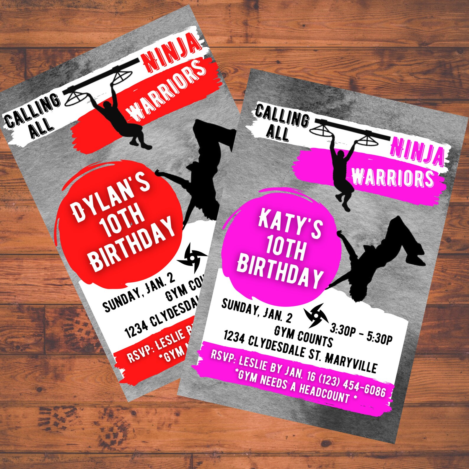 PRINTABLE Ninja Warrior Party Invitations - Etsy