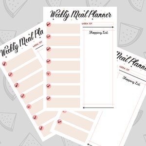 PRINTABLE Weekly Meal Planner