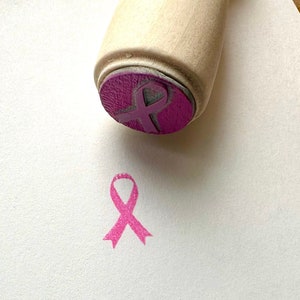 Mini Tampon Ruban Rose. Tampon à encre Ruban petit format. Tampon Octobre.