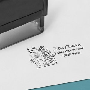 Personalized House Address stamp. Customizable ink stamp Address. Wooden handle stamp Personalized address Tampon automatique