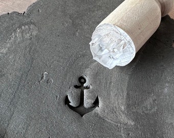 Anchor pottery stamp. Anchor ceramic stamp. Stamp for ceramic pottery.