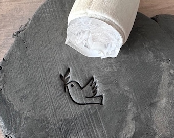 Duvstämpel. Fågel keramisk stämpel. Keramisk keramikstämpel.