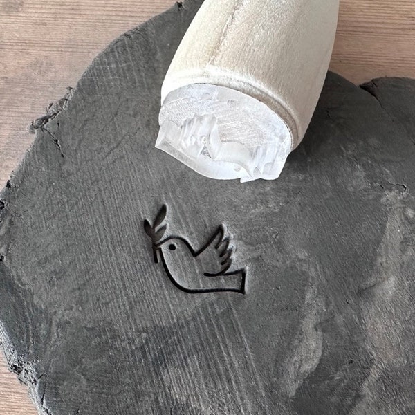 Dove pottery stamp. Bird ceramic stamp. Stamp for ceramic pottery.