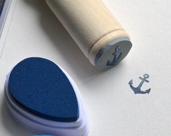 Marine Anchor Mini Stamp. Small Anchor ink pad. Boat birthday stamp.