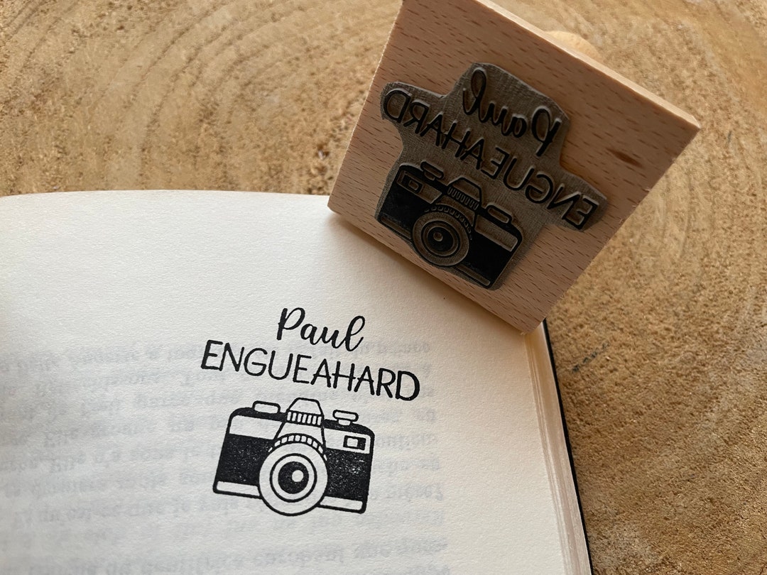 Personalized Camera Stamp. Ex Libris Photo Ink Stamp. Large ...
