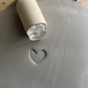 Heart pottery stamp. Heart ceramic stamp. Stamp for ceramic pottery. image 1